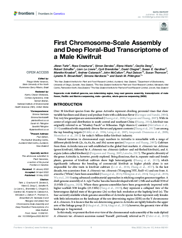 (PDF) First Chromosome-Scale Assembly and Deep Floral-Bud Transcriptome ...