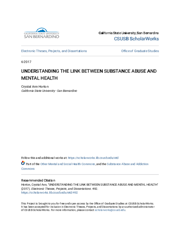 (PDF) Understanding the Link Between Substance Abuse and Mental Health