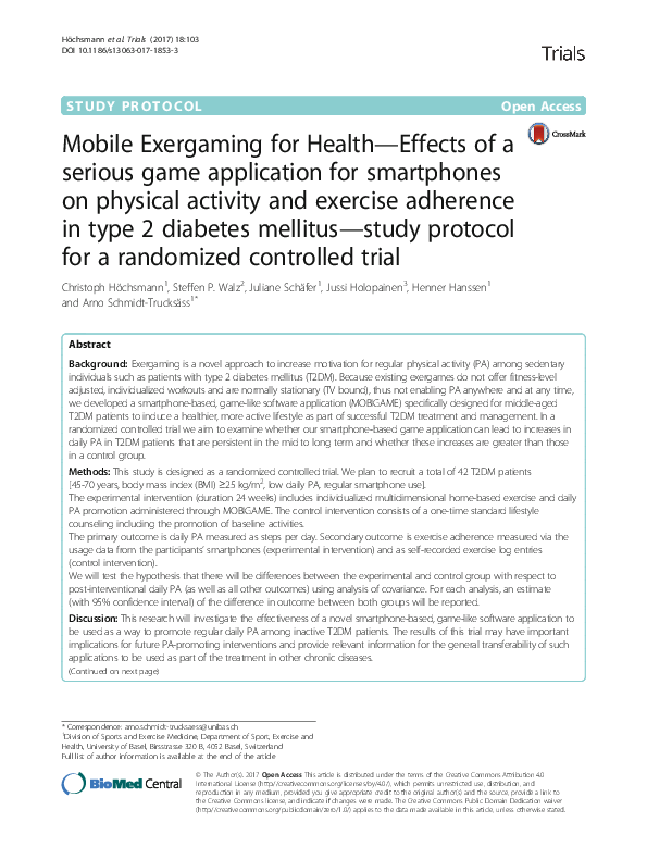 (PDF) Mobile Exergaming for Health—Effects of a serious game ...