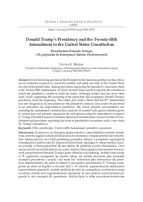 TWENTY FIFTH AMENDMENT TO THE UNITED STATES CONSTITUTION visual data 8