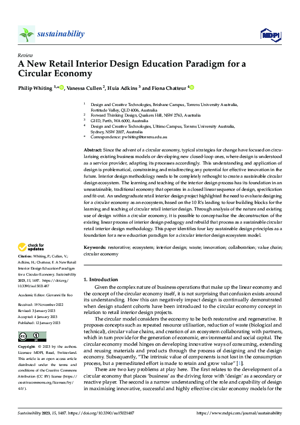 (PDF) A New Retail Interior Design Education Paradigm for a Circular ...