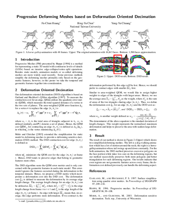 (PDF) Progressive deforming meshes based on deformation oriented decimation