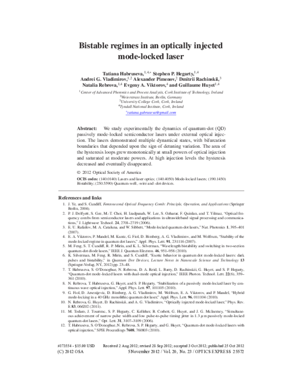 (PDF) Optical frequency combs from semiconductor lasers and ...