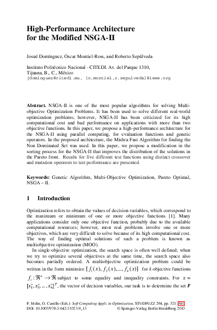 (PDF) High-Performance Architecture for the Modified NSGA-II