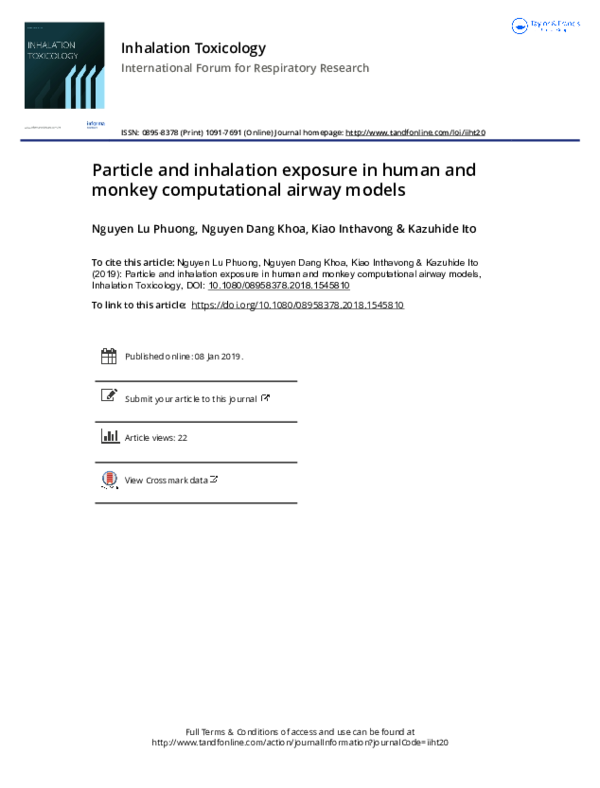 (PDF) Particle and inhalation exposure in human and monkey ...