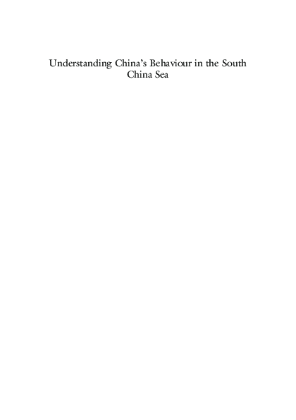 (PDF) Understanding China’s Behaviour in the South China Sea