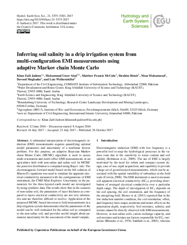 (PDF) Inferring soil salinity in a drip irrigation system from multi ...