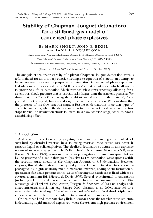 (PDF) Stability of Chapman–Jouguet detonations for a stiffened-gas ...