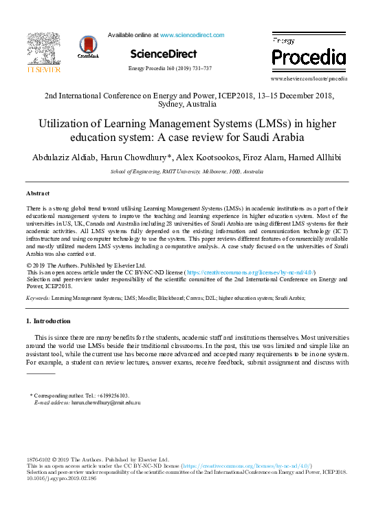 (PDF) Utilization of Learning Management Systems (LMSs) in higher ...