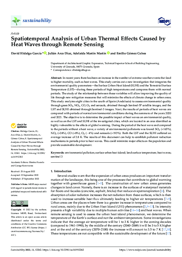 (PDF) Spatiotemporal Analysis of Urban Thermal Effects Caused by Heat ...