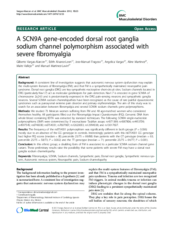 (PDF) A SCN9A gene-encoded dorsal root ganglia sodium channel ...