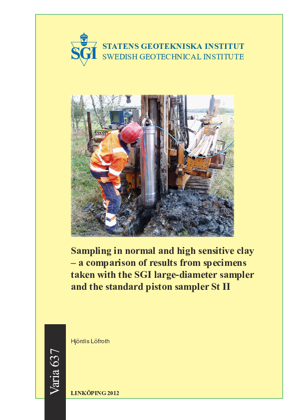 (PDF) Sampling in normal and high sensitive clay - a comparison of ...