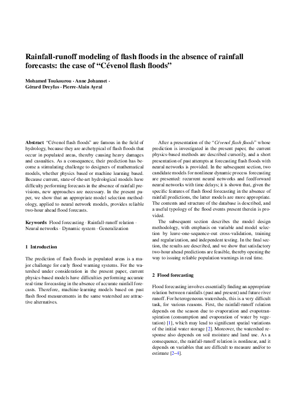 (PDF) Rainfall-runoff modeling of flash floods in the absence of ...