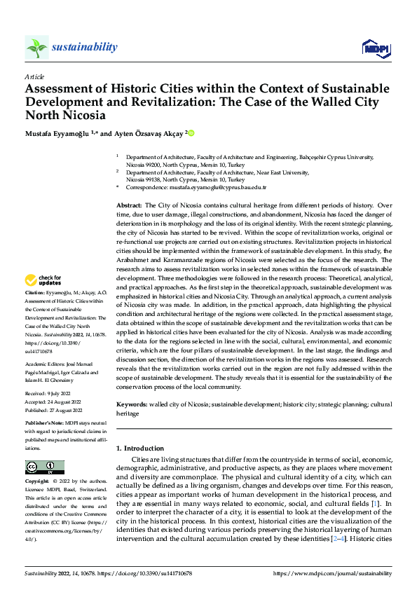 (PDF) Assessment of Historic Cities within the Context of Sustainable ...