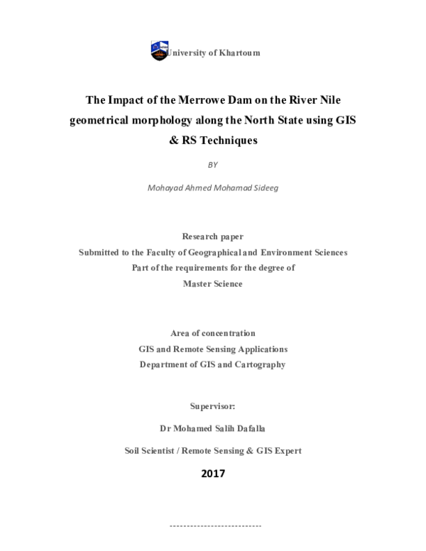 (PDF) The Impact of the Merrowe Dam on the River Nile geometrical ...