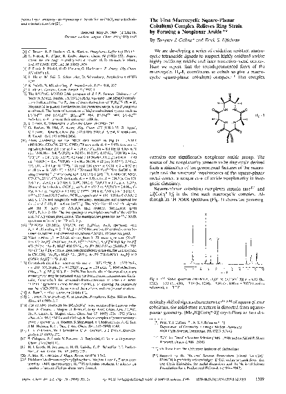 (PDF) The First Macrocyclic Square-Planar Cobalt(III) Complex Relieves ...