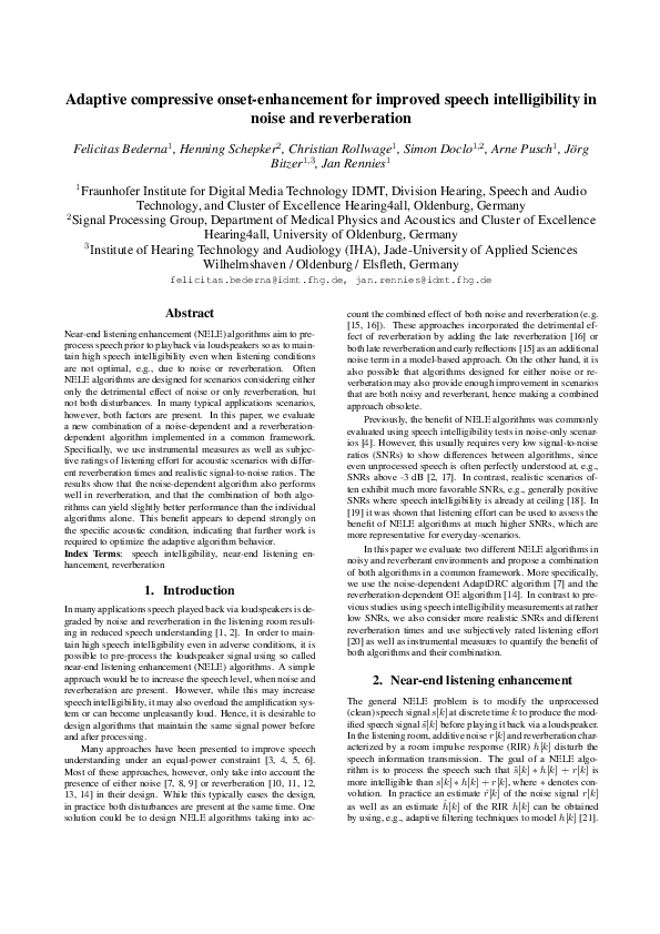 (PDF) Adaptive Compressive Onset-Enhancement for Improved Speech ...