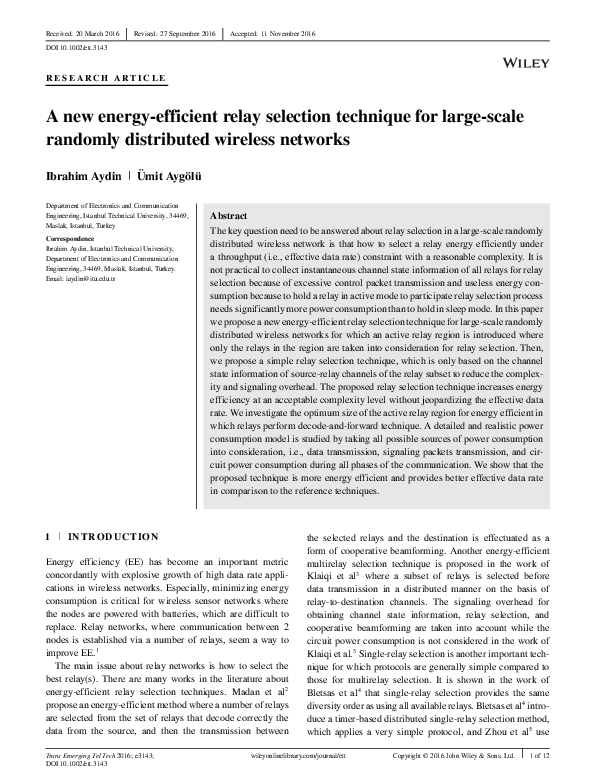 (PDF) A new energy-efficient relay selection technique for large-scale ...