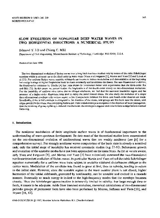 (PDF) Slow evolution of nonlinear deep water waves in two horizontal ...
