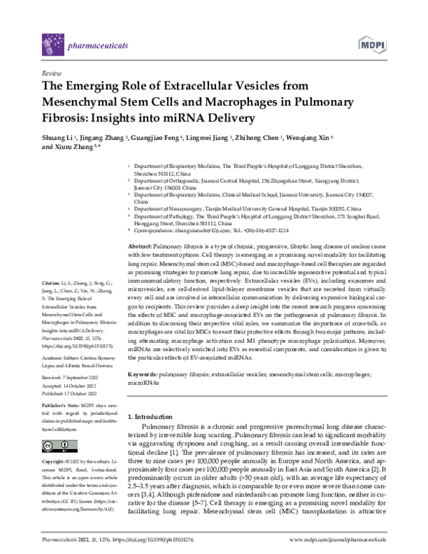 (PDF) The Emerging Role of Extracellular Vesicles from Mesenchymal Stem ...