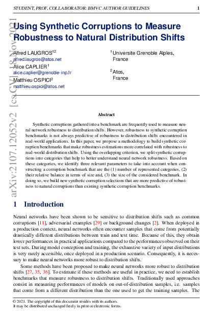 (PDF) Using Synthetic Corruptions to Measure Robustness to Natural ...