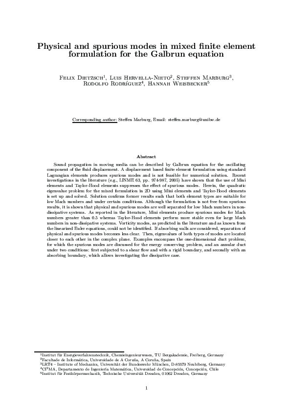 (PDF) Physical and Spurious Modes in Mixed Finite Element Formulation ...