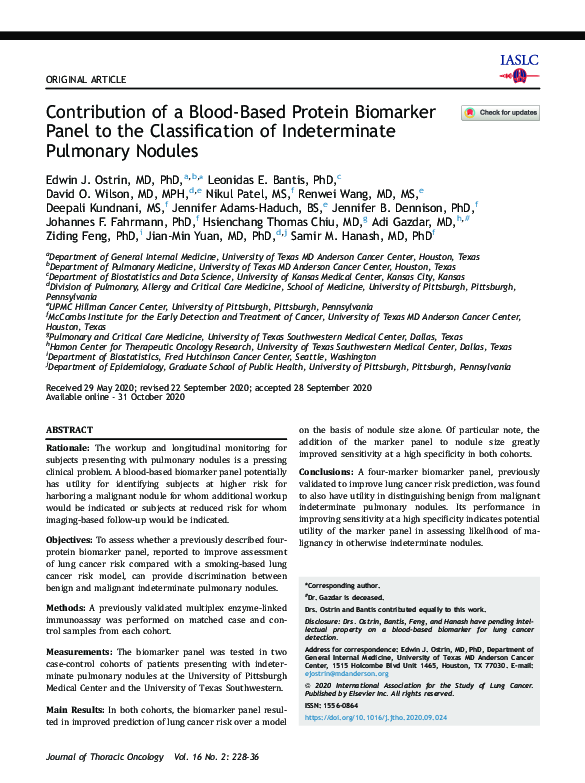 (PDF) Contribution of a Blood-Based Protein Biomarker Panel to the ...