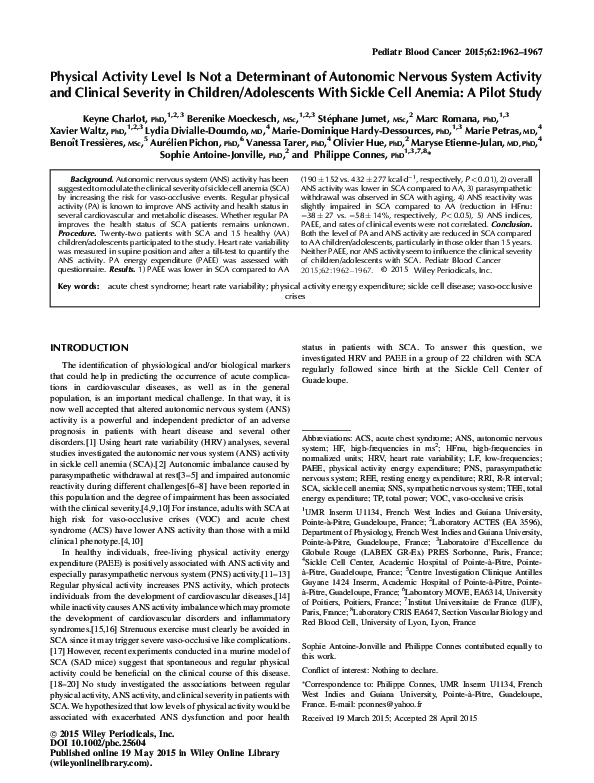 (PDF) Physical activity level is not a determinant of autonomic nervous ...