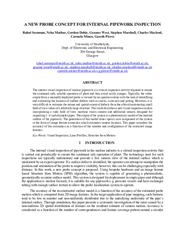 (PDF) A New Probe Concept for Internal Pipework Inspection