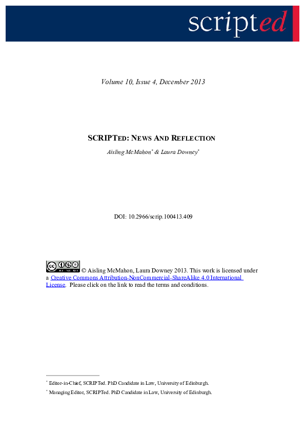 (PDF) SCRIPTed: News and Reflection | Laura Downey - Academia.edu