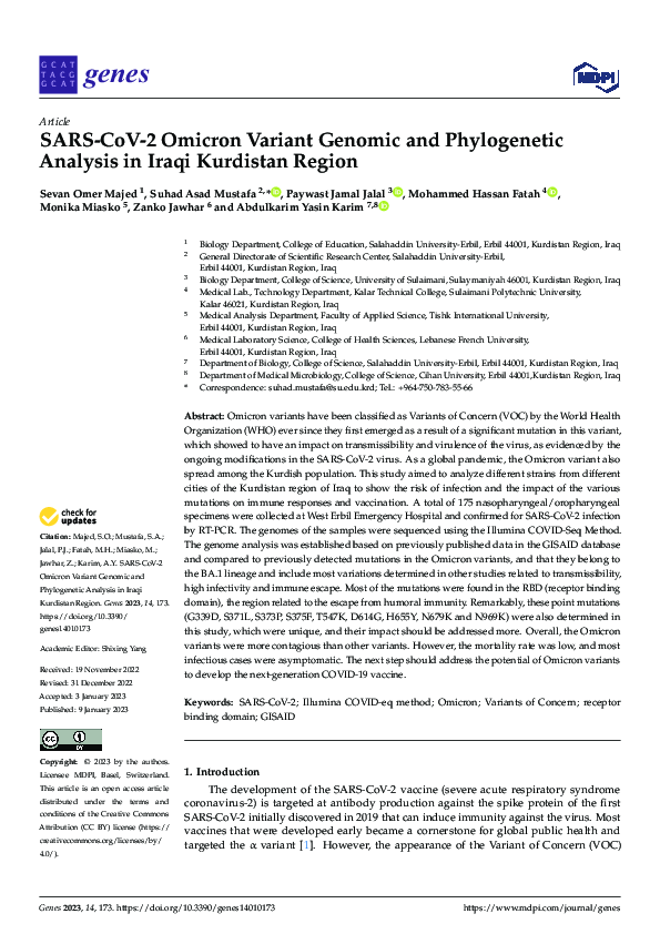 (PDF) SARS-CoV-2 Omicron Variant Genomic and Phylogenetic Analysis in ...