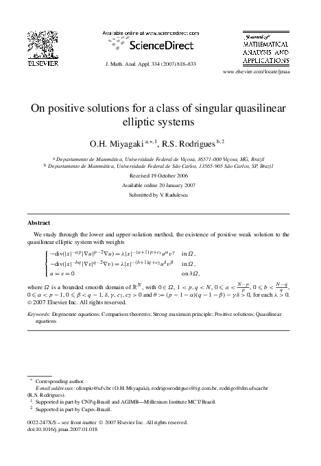 (PDF) On positive solutions for a class of singular quasilinear ...