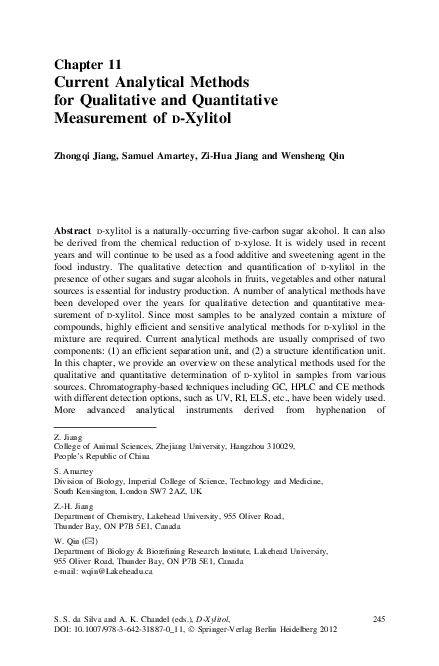 (PDF) Current Analytical Methods for Qualitative and Quantitative ...