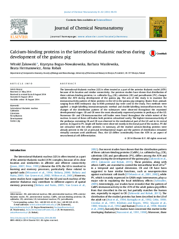 Photo inspiration: Gallery Detail: Pdf Calcium Binding Proteins In The Laterodorsal Thalamic Nucleus During