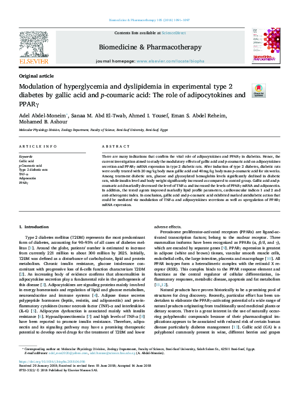 (PDF) Modulation of hyperglycemia and dyslipidemia in experimental type ...