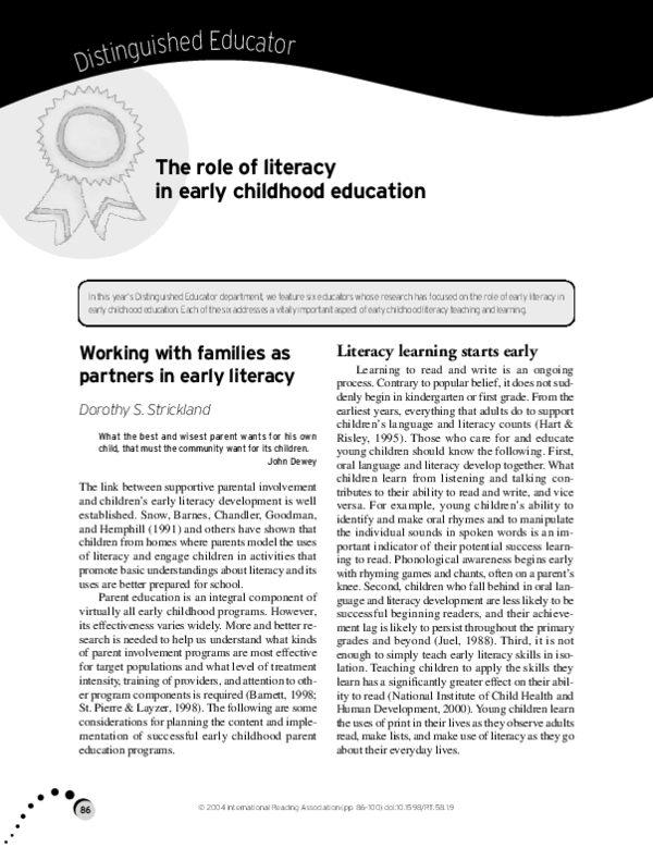 (PDF) The Role of Literacy in Early Childhood Education