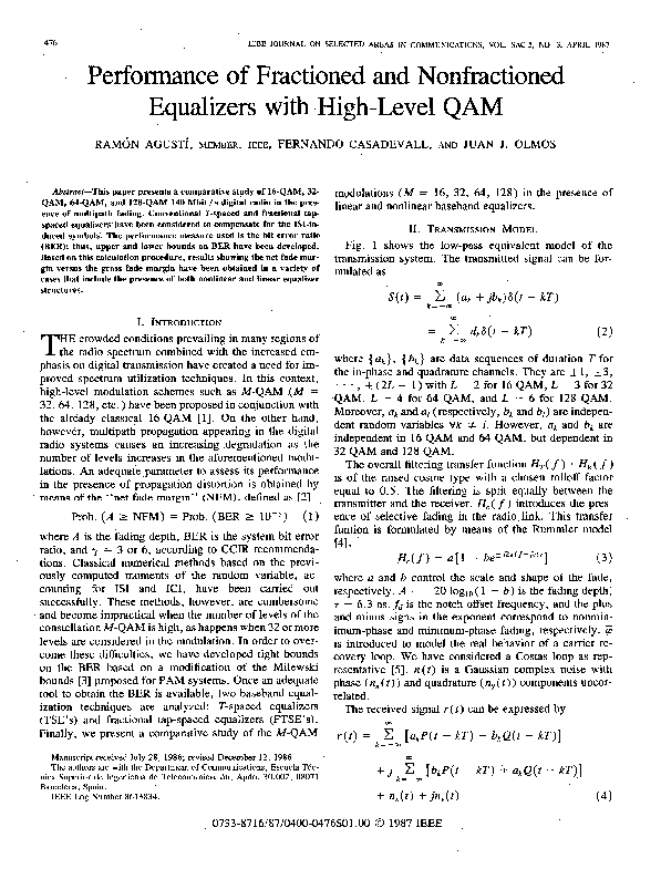 (PDF) Performance of Fractioned and Nonfractioned Equalizers with High ...