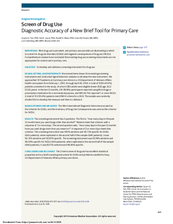 (PDF) Screen of Drug Use
