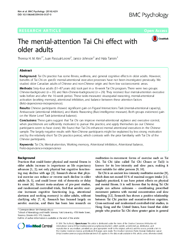 (PDF) The mental-attention Tai Chi effect with older adults | Juan ...