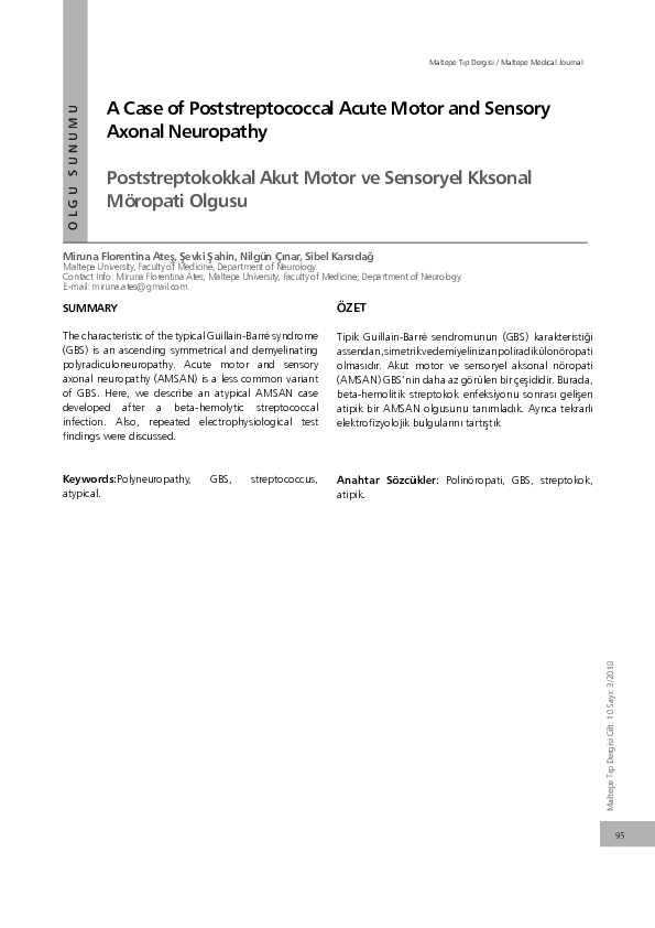 (PDF) A Case of Poststreptococcal Acute Motor and Sensory Axonal