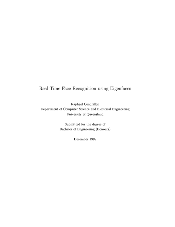 (PDF) Real-time face recognition using eigenfaces