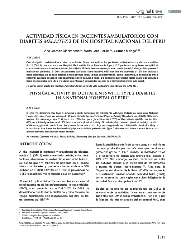 (PDF) [Physical activity in outpatients with type 2 diabetes in a ...