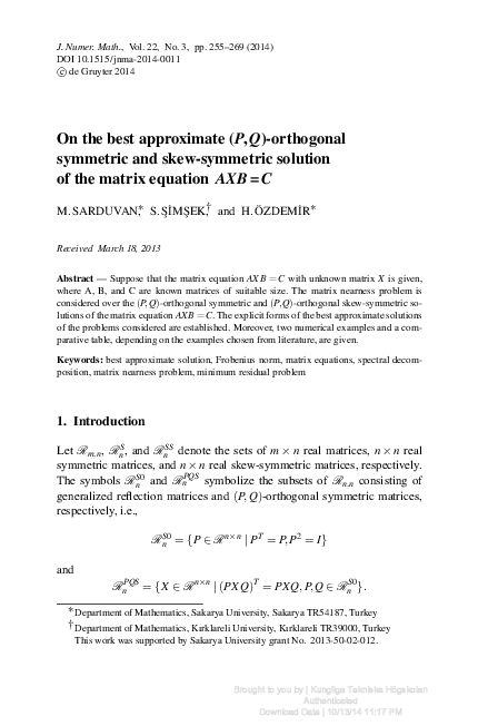 (PDF) On the best approximate (P,Q)-orthogonal symmetric and skew ...