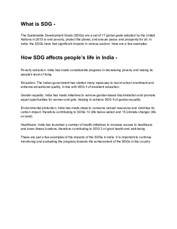 (DOC) Sdg in India