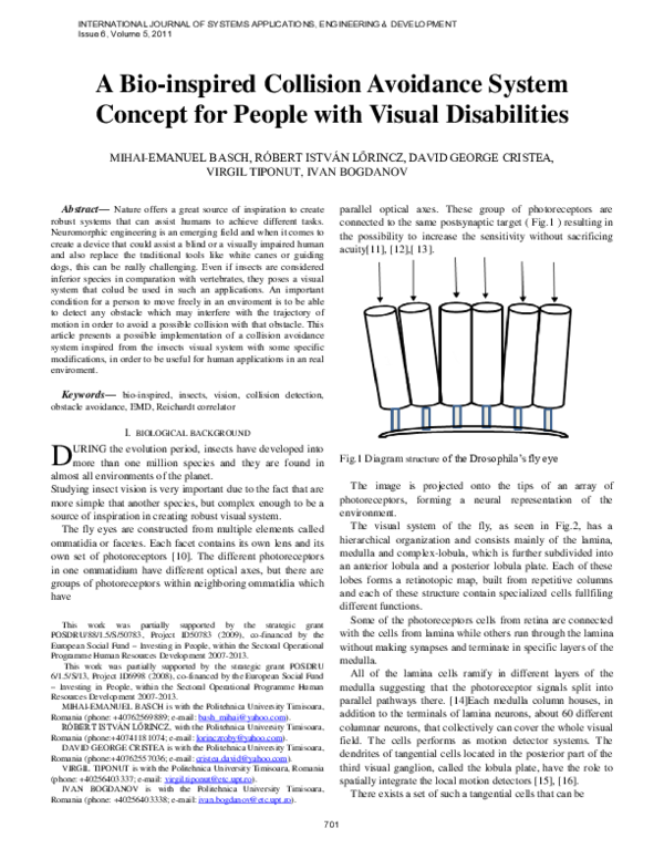 (PDF) A Bio-inspired Collision Avoidance System Concept for People with ...