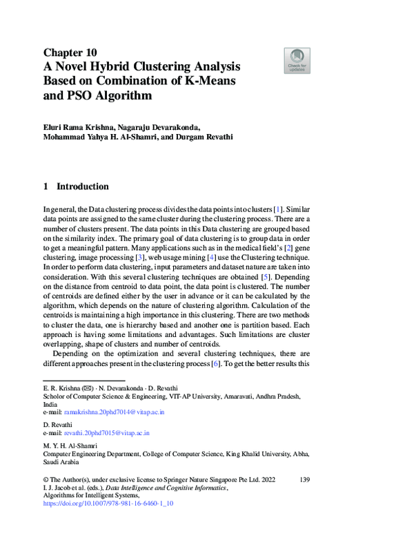 (PDF) A Novel Hybrid Clustering Analysis Based on Combination of K ...
