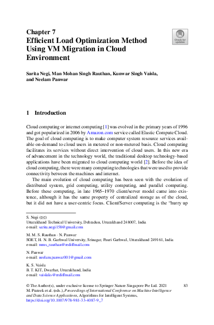 (PDF) Efficient Load Optimization Method Using VM Migration in Cloud ...