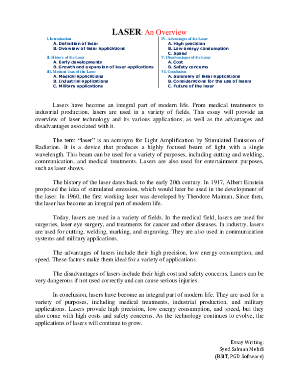(PDF) LASER: An Overview