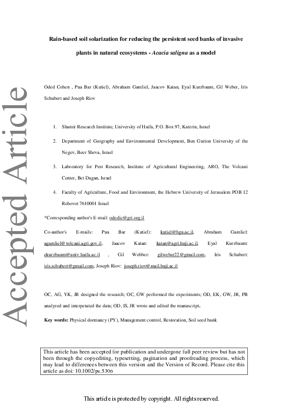 (PDF) Rain-based soil solarization for reducing the persistent seed ...
