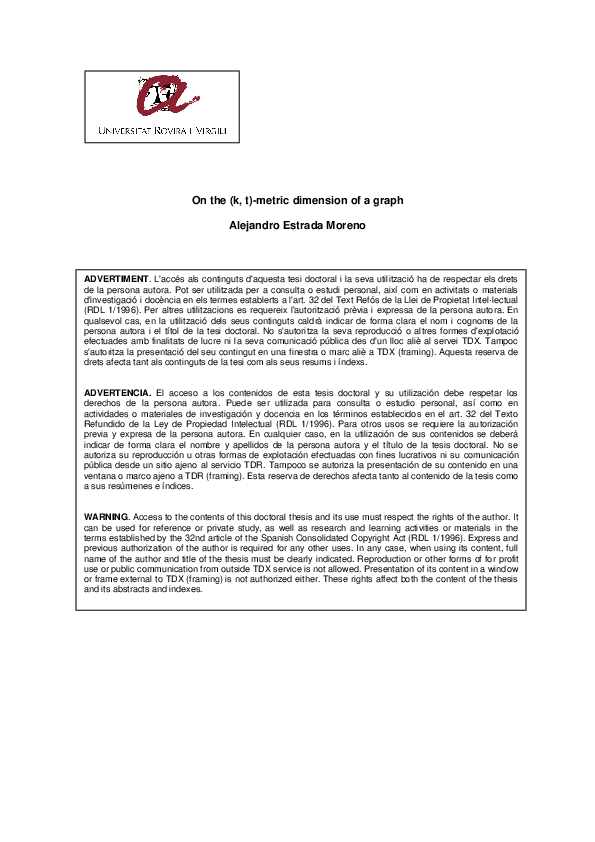 pdf on the k t metric dimension of a graph